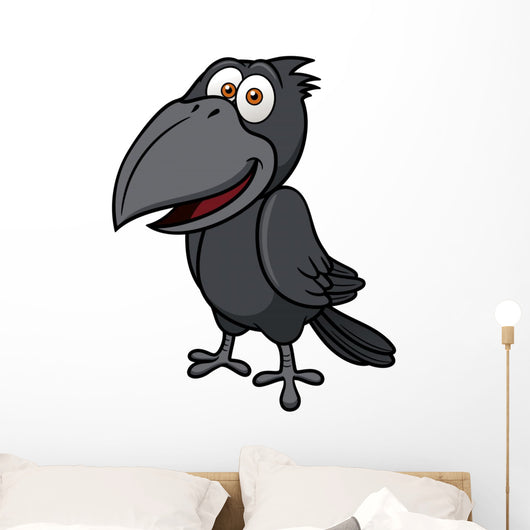 Vector illustration of Cartoon crow Wall Decal