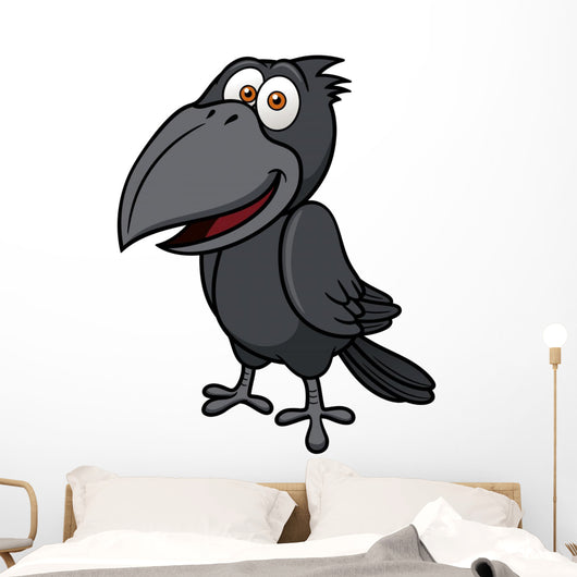 Vector illustration of Cartoon crow Wall Decal
