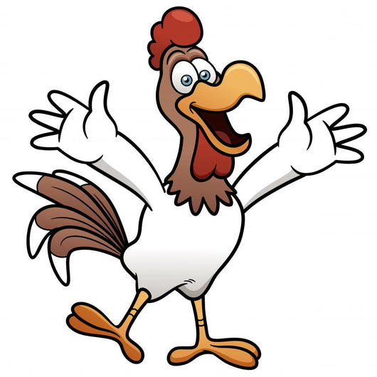 vector illustration of Cartoon happy chicken Wall Decal