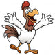 vector illustration of Cartoon happy chicken Wall Decal
