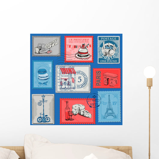 Set Stamps Vintage Paris