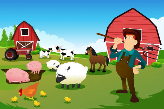 Farmer and Tractor Farm Wall Mural