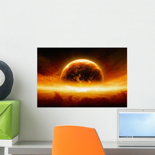 Burning and Exploding Planet Wall Decal