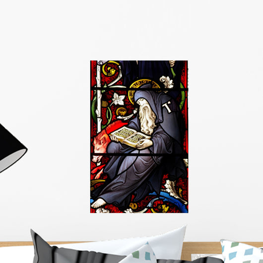 Reading Monk Stained Glass