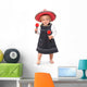 Little girl singing and dancing in the mexican sombrero Wall Decal