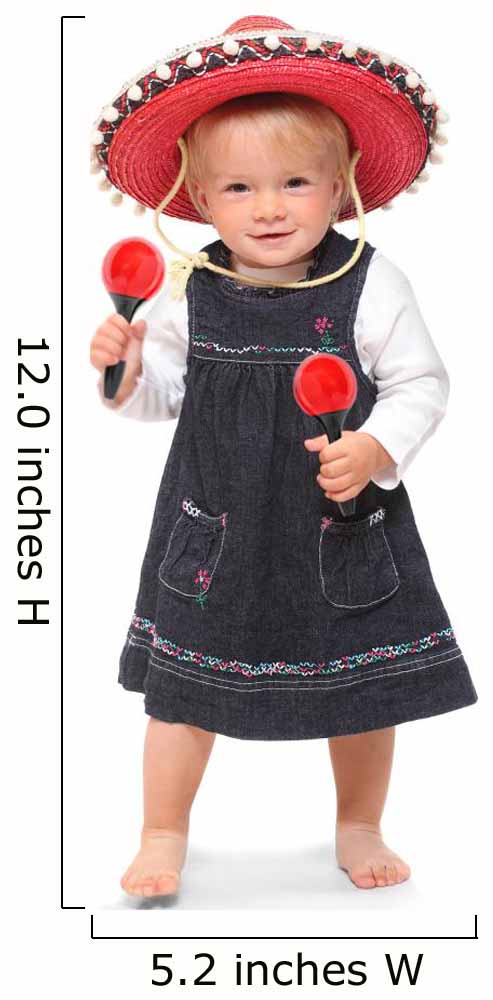 Little girl singing and dancing in the mexican sombrero Wall Decal