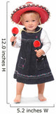 Little girl singing and dancing in the mexican sombrero Wall Decal