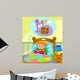 boy in bed reading a book about dragons Wall Mural