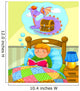boy in bed reading a book about dragons Wall Mural