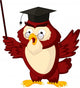 Cartoon of pointing wise owl Wall Decal