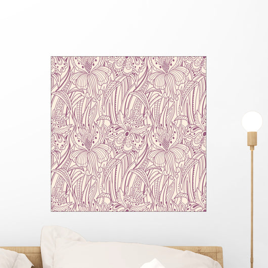 Seamless Floral Pattern Wall Decal