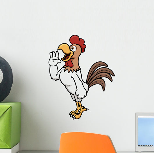 Vector Illustration Rooster Crows Wall Decal