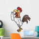 Vector illustration of Rooster crows Wall Decal
