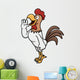 Vector illustration of Rooster crows Wall Decal