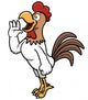 Vector illustration of Rooster crows Wall Decal