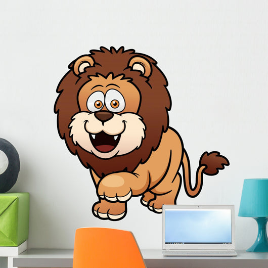 Vector illustration of Cartoon lion Wall Decal
