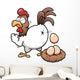 Vector illustration of cartoon hen Wall Decal