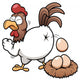 Vector illustration of cartoon hen Wall Decal