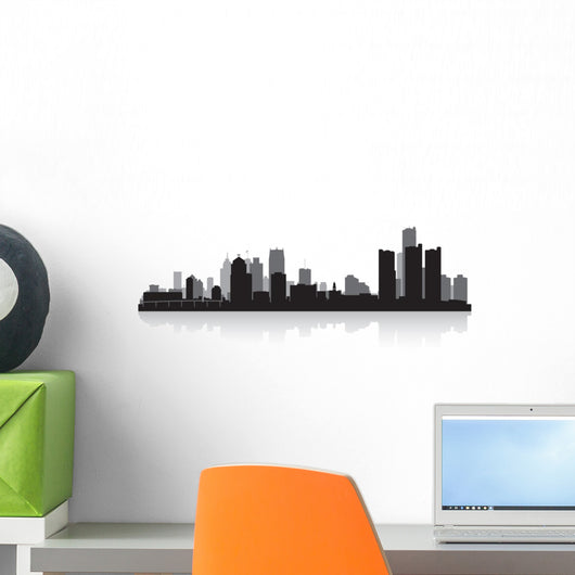 Detroit City Skyline Silhouette