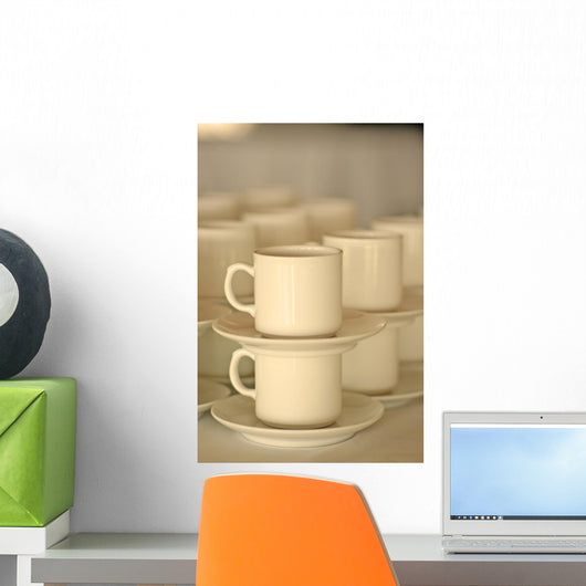 stacked coffee cups Wall Mural