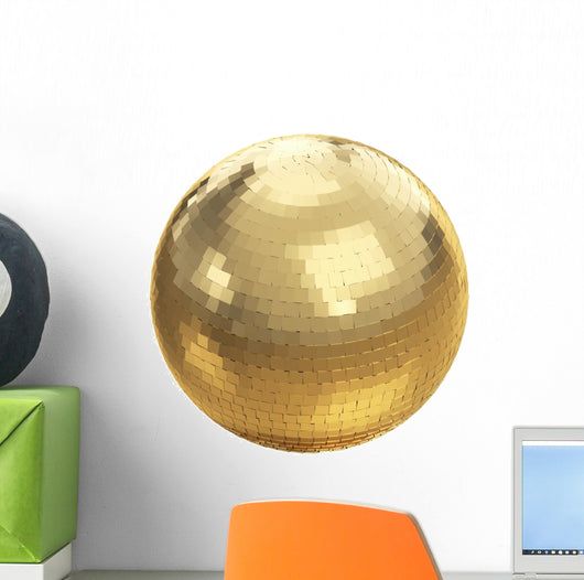 Golden disco ball on white isolated with clipping path Wall Decal