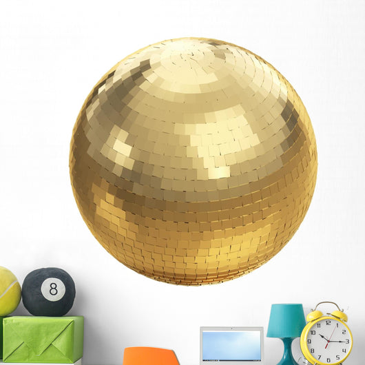 Golden disco ball on white isolated with clipping path Wall Decal