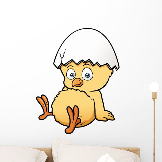 Vector illustration of little chicken Wall Decal