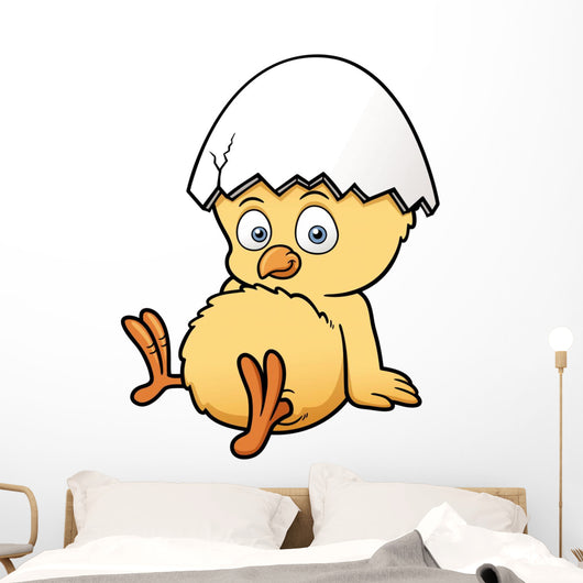 Vector illustration of little chicken Wall Decal