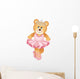 Ballerina Teddy Bear Wall Decal