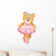 Ballerina Teddy Bear Wall Decal