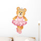 Ballerina Teddy Bear Wall Decal