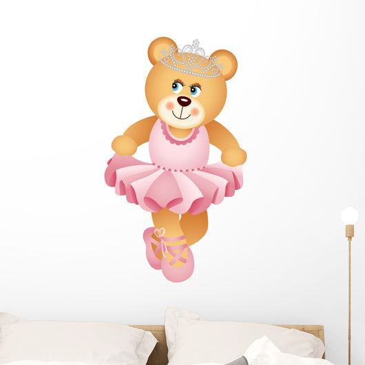Ballerina Teddy Bear Wall Decal