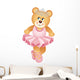 Ballerina Teddy Bear Wall Decal
