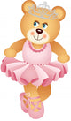 Ballerina Teddy Bear Wall Decal