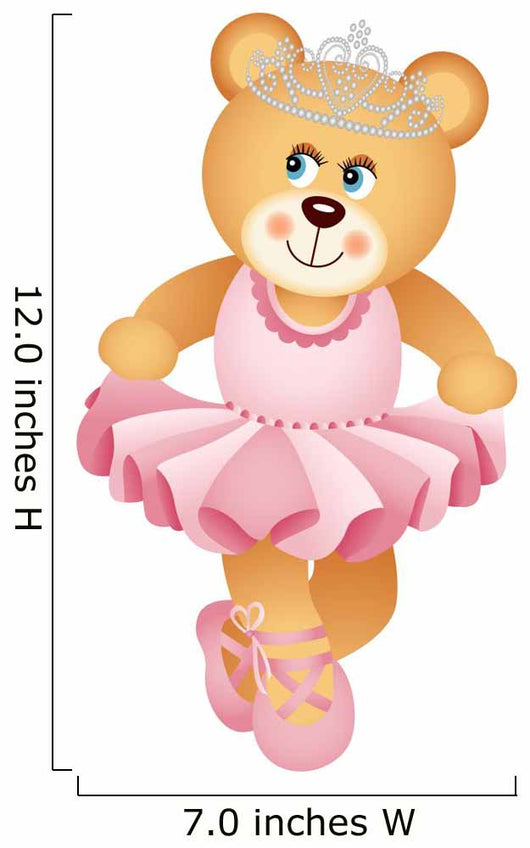Ballerina Teddy Bear Wall Decal
