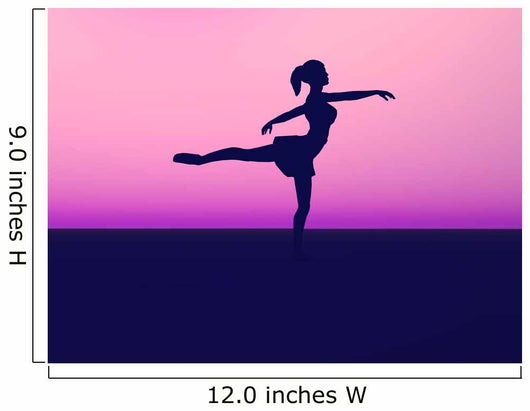 Silhouette of a ballet dancer. Wall Mural
