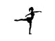 Silhouette of a Ballet Dancer Wall Decal