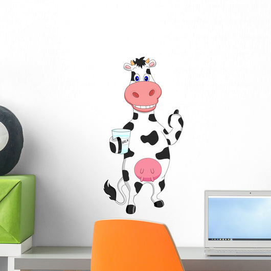 Cute Cow Cartoon Wall Decal