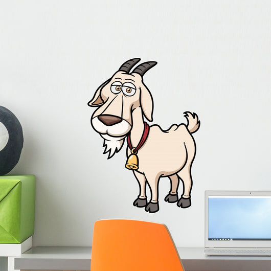 Vector Illustration Goat Cartoon Wall Decal