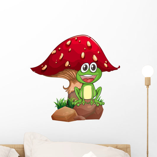 Frog and Mushroom Wall Decal