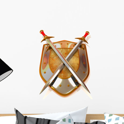 Knights Shield and Swords Wall Decal