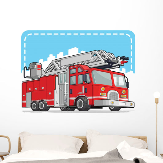 Red Fire Truck or Wall Decal