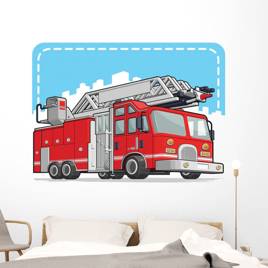 Red Fire Truck or Wall Decal