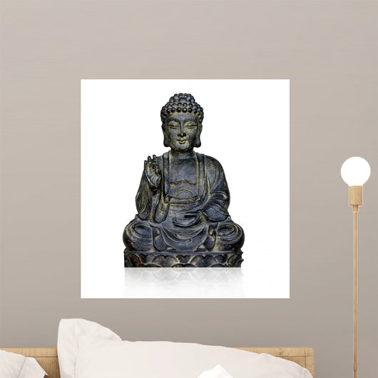 Figure Buddha White Wall Decal