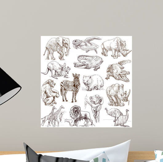 Animals around World Collection Wall Decal