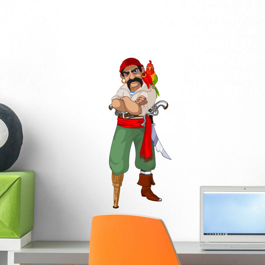Pirate with Parrot Wall Decal