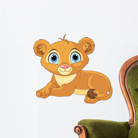 Resting Little Lion Cub Wall Decal