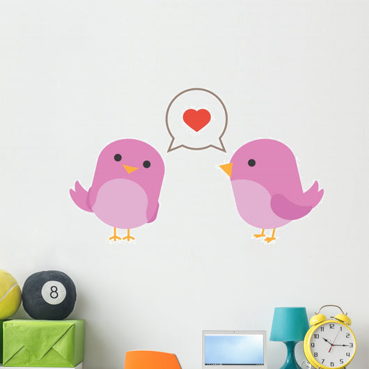 Birds Love with Hearth Wall Decal
