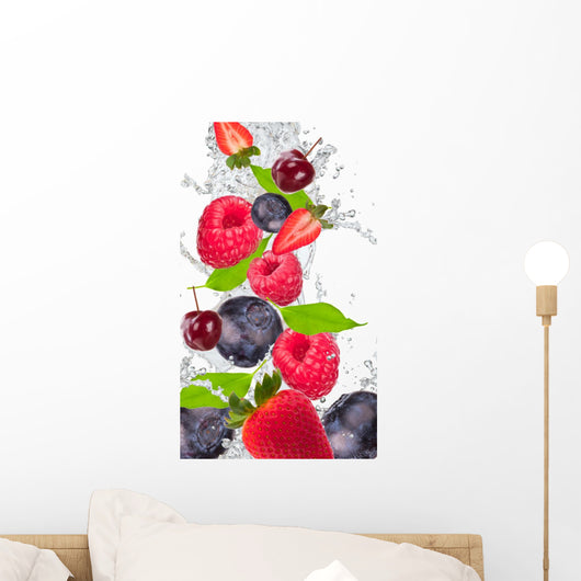 Fresh Fruit Water Splash Wall Decal
