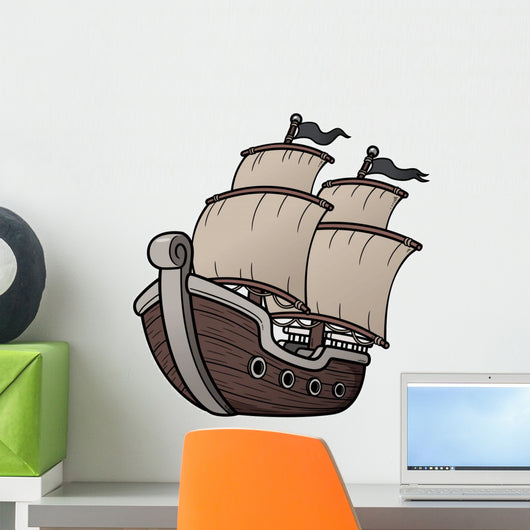 Vector Illustration Pirate Ship Wall Decal